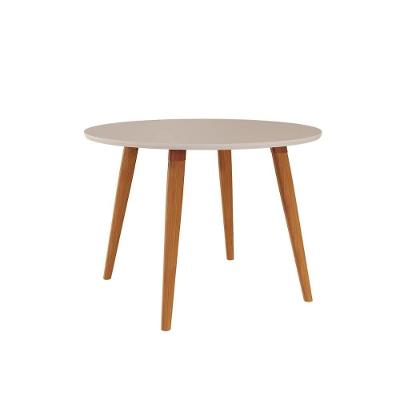 Mesa Para Cozinha Dani Wood Com Tampo Madeirado 110cm Madeirado Off White Cimol