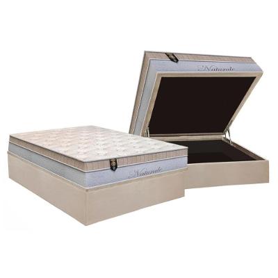Cama Box Baú Casal: Colchão Molas Ensacadas Orthoflex Naturale + Base Crc Suede Clean (138x188)