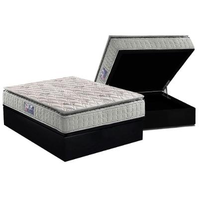 Conjunto Box Baú Casal: Colchão Espuma D33 Orthosono One Face + Base Crc Suede Black (138x188)