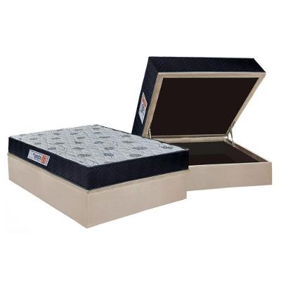 Cama Box Baú Casal: Colchão Anatômico Orthoflex Foggia Sogni Unic Face + Base Crc Suede Clean (138x188)