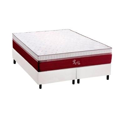 Conjunto Box Queen: Colchão Molas Polar Ensacadas Rubi + Base Crc Courano White (158x198)