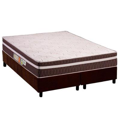 Conjunto Box Queen: Colchão Anatômico Polar D28 Orthoface Vip Brown + Base Crc Suede Brown (158x198)