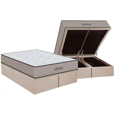 Conjunto Box Baú King: Colchão Espuma Orthoflex D45 Genova + Base Crc Suede Clean (193x203)