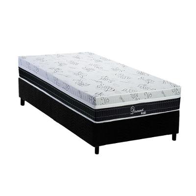 Conjunto Box Solteiro: Colchão Molas Polar Superlastic Diamond + Base Crc Suede Black (88x188)