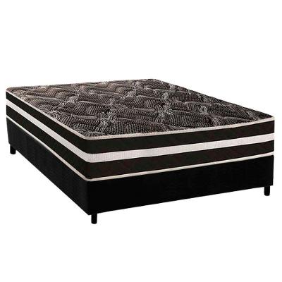 Conjunto Box Casal: Colchão Espuma Paropas D28 - Master Ag80 Black Double Face 25 + Base Crc Suede Black (138x188)