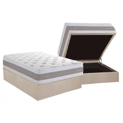 Cama Box Baú Casal: Colchão Molas Masterpocket Ensacadas Herval Royals Sleep C1666 + Base Crc Suede Clean (138x188x35)