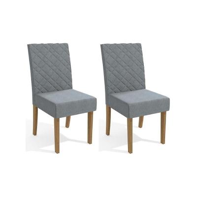 Kit 2 Cadeiras Sala Jantar 2cad133 2 Un Canela Linho Cinza