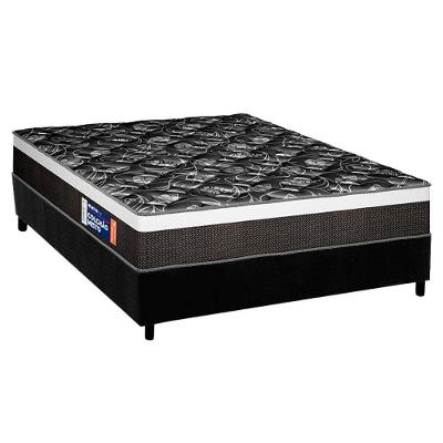 Conjunto Box Casal: Colchão Espuma Plumatex D33 Selectus + Base Crc Suede Black (138x188)