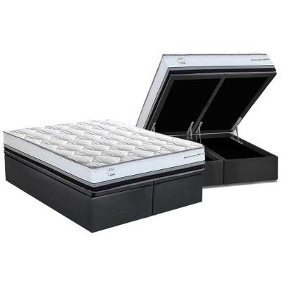 Cama Box Baú King: Colchão Molas Masterpocket Ensacadas Herval La Playa C1634 + Base Crc Suede Gray (193x203x28)