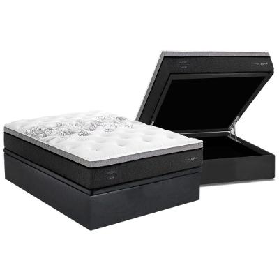 Cama Box Baú Casal: Colchão Molas Masterpocket Ensacadas Herval Partenon C1629 + Base Crc Suede Gray (138x188x33)