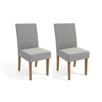 Kit 2 Cadeiras Sala Jantar 2cad133 2 Un Canela Linho Cinza