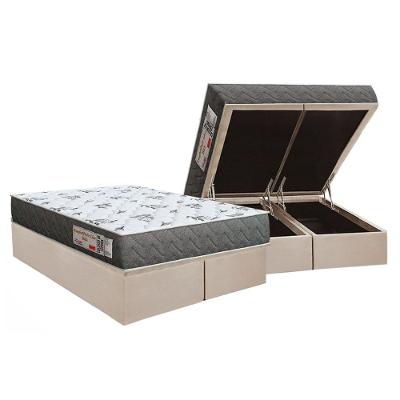 Conjunto Box Baú Queen: Colchão Molas Orthoflex D33 Comfortpedic Line Black + Base Crc Suede Clean (158x198)