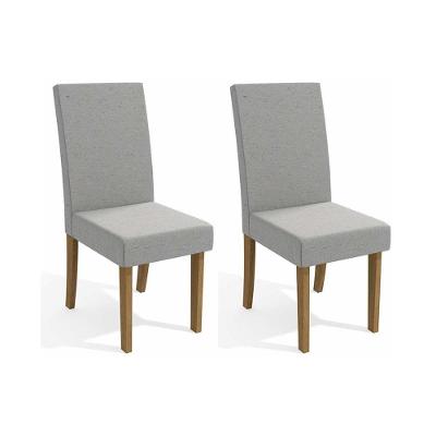 Kit 2 Cadeiras Sala Jantar 2cad131 2 Un Canela Linho Cinza