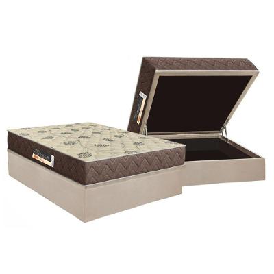 Conjunto Box Baú Casal: Colchão Molas Orthoflex D28 Livorno + Base Crc Suede Clean (138x188)