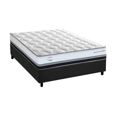Cama Box Viúva: Colchão Molas Masterpocket Ensacadas Herval La Playa C1634 + Base Crc Suede Gray (128x188x33)