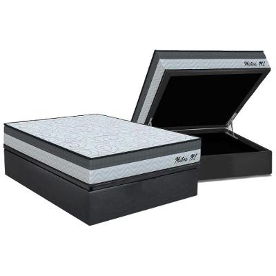 Conjunto Box Baú Casal: Colchão Molas Orthoflex D33 Matera Ml + Base Crc Suede Gray (138x188)