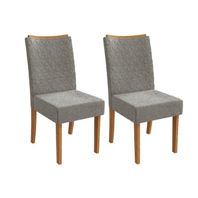 Kit 2 Cadeiras Sala Jantar 2cad129 2 Un Canela Bouclê Cinza