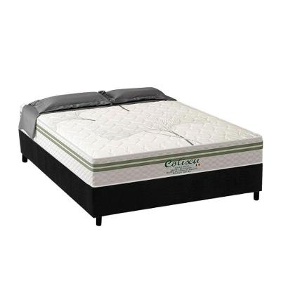 Cama Box Casal: Colchão Molas Masterpocket Ensacadas Paropas Coliseu + Base Crc Suede Black (138x188)