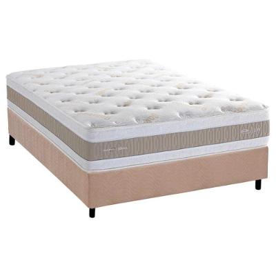 Cama Box Casal: Colchão Molas Masterpocket Ensacadas Herval Royals Sleep C1666 + Base Crc Suede Clean (138x188x35)