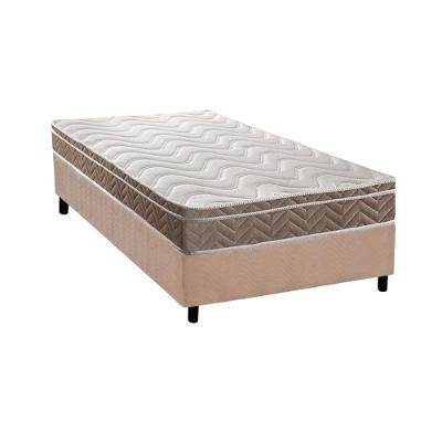 Cama Box Solteiro: Colchão Ortopédico Paropas D33 Anatômico Confort Ultra Firme + Base Crc Suede Clean (88x188)