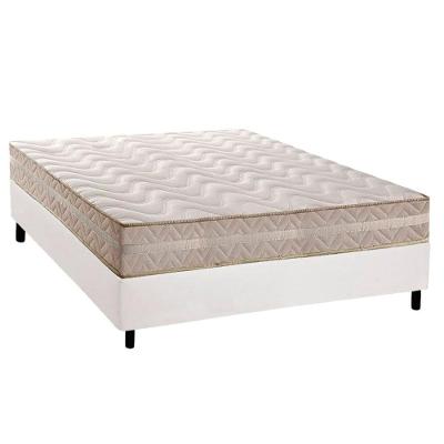 Conjunto Box Casal: Colchão Espuma Paropas D28 - Master Ag80 Clean Double Face 17 + Base Crc Courano White (138x188)