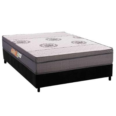 Conjunto Box Casal: Colchão Espuma Polar D28 Orthopremium Grey + Base Crc Suede Black (138x188)