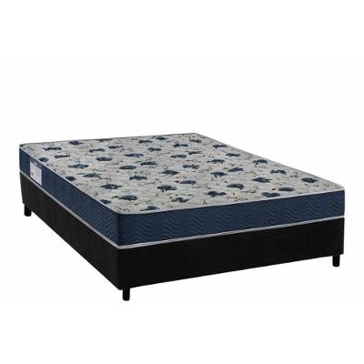Cama Box Viúva: Colchão Ortopédico Ortobom D28 Anatômico Iso 60 + Base Crc Suede Black (128x188)