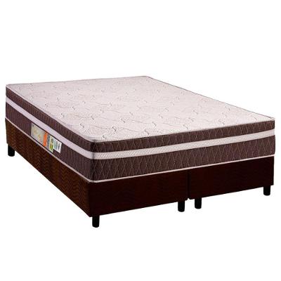 Conjunto Box Queen: Colchão Espuma Polar D28 Orthoface Vip Brown + Base Crc Suede Brown (158x198)