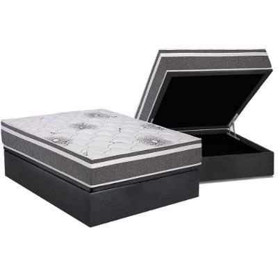 Cama Box Baú Casal: Colchão Espuma D45 Polar D33 Pérola Premium + Base Crc Suede Gray (138x188)