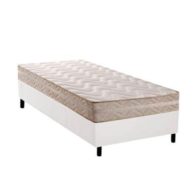 Conjunto Box Solteiro: Colchão Espuma Paropas D28 - Master Ag80 Clean Double Face 17 + Base Crc Courano White (88x188)