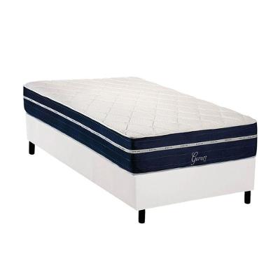 Cama Box Solteiro: Colchão Molas Ensacadas Polar Garnet + Base Crc Courano White (88x188)