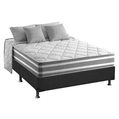 Cama Box Casal: Colchão Molas Masterpocket Ensacadas Duo Sono + Base Crc Suede Gray (138x188)