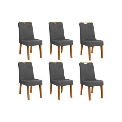 Kit 6 Cadeiras Sala Jantar Stela 6 Un Ipe Suede Lunar