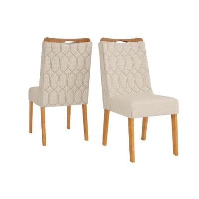 Kit 2 Cadeiras Sala Jantar Bia Cedro Linho Neve