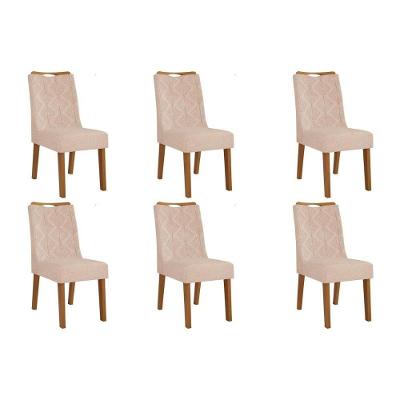 Kit 6 Cadeiras Sala Jantar Stela 6 Un Ipe Suede Kraft