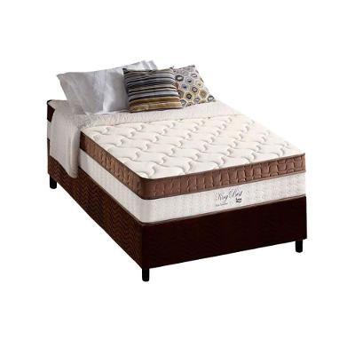 Cama Box Solteiro: Colchão Molas Ensacadas King Best Brown + Base Crc Suede Brown (96x203)