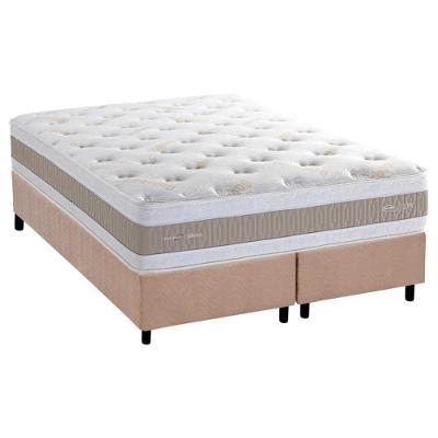 Cama Box King: Colchão Molas Masterpocket Ensacadas Herval Royals Sleep C1666 + Base Crc Suede Clean (193x203x35)