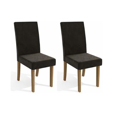 Kit 2 Cadeiras Sala Jantar 2cad131 2 Un Canela Suede Grafite