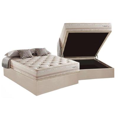 Cama Box Baú Casal: Colchão Molas Masterpocket Ensacadas Herval Maxspring Scotland + Base Crc Suede Clean (138x188)