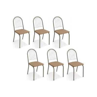 Kit 6 Cadeiras Sala Jantar Noruega C077 6 Un Niquel Courano Capuccino