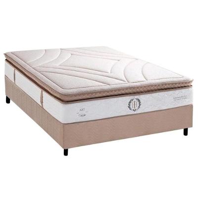 Cama Box Casal: Colchão Molas Masterpocket Ensacadas Herval Poseidon Plus C1954 + Base Crc Suede Clean (138x188x34)