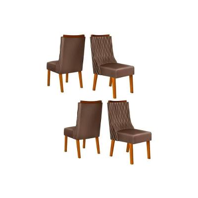 Kit 4 Cadeiras Sala Jantar Jade 4 Un Freijó Suede Moca