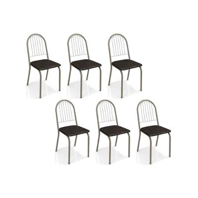 Kit 6 Cadeiras Sala Jantar Noruega C077 6 Un Niquel Preto