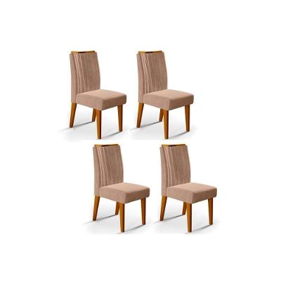 Kit 4 Cadeiras Sala Jantar Isis 4 Un Ipê Suede Kraft