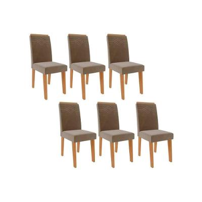 Kit 6 Cadeiras Sala Jantar Taís 6 Un Nature Joli Cimol