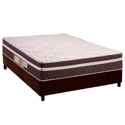 Conjunto Box Viúva: Colchão Espuma Polar D28 Orthoface Vip Brown + Base Crc Suede Brown (128x188)