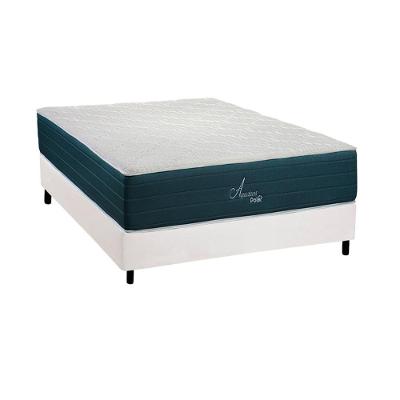 Cama Box Casal: Colchão Molas Masterpocket Ensacadas Polar Aquariuns + Base Crc Courano White (138x188)