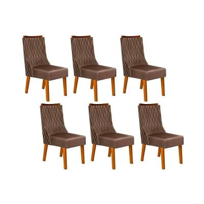 Kit 6 Cadeiras Sala Jantar Jade 6 Un Freijó Suede Moca