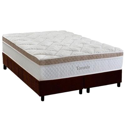 Cama Box King: Colchão Molas Masterpocket Ensacadas Herval Toronto + Base Crc Suede Brown (193x203)