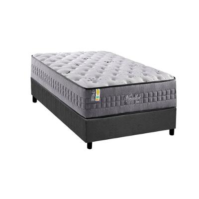 Cama Box Solteiro: Colchão Molas Masterpocket Ensacadas Versalhes + Base Crc Suede Gray (88x188)